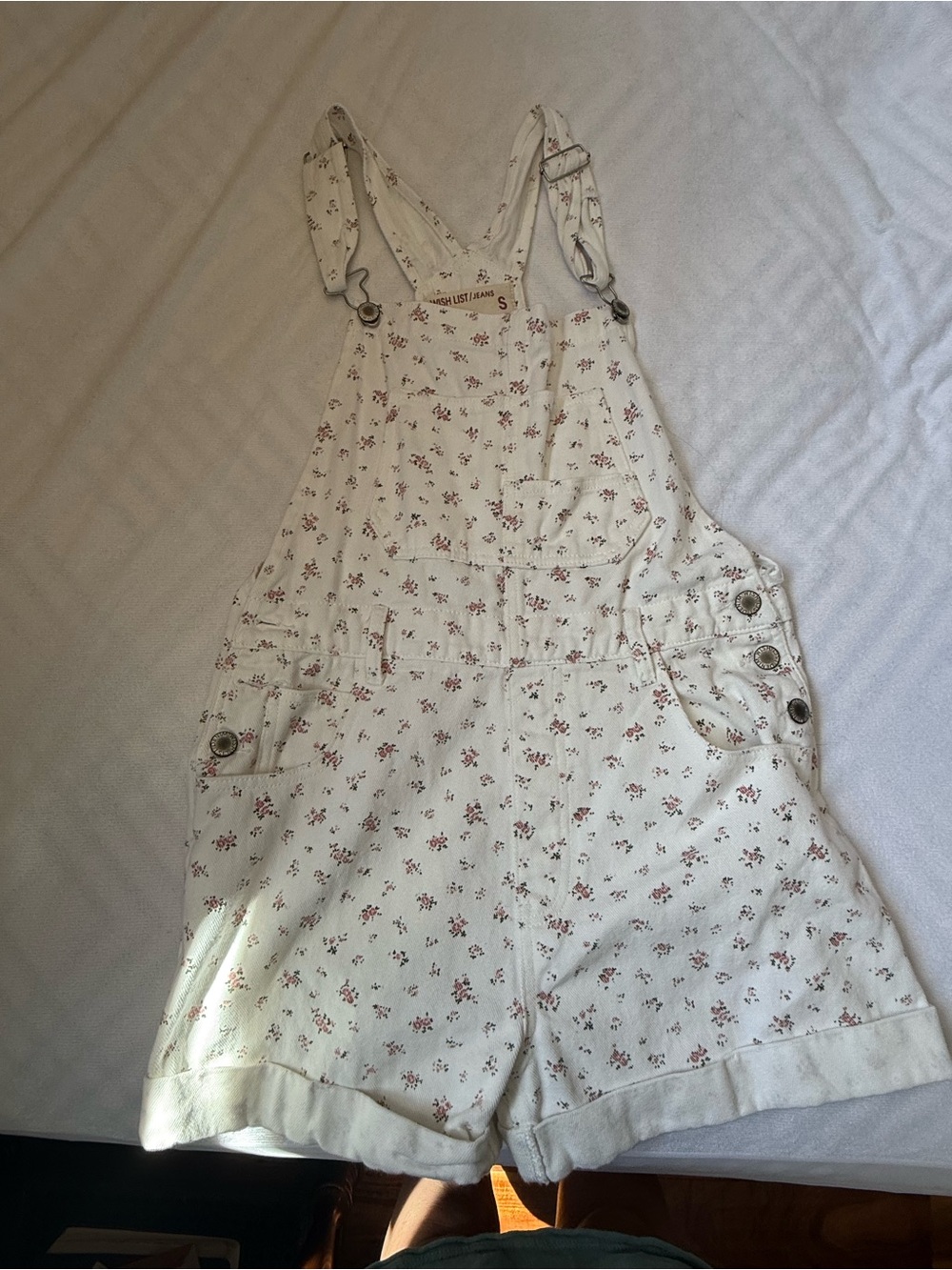 Floral short overalls
